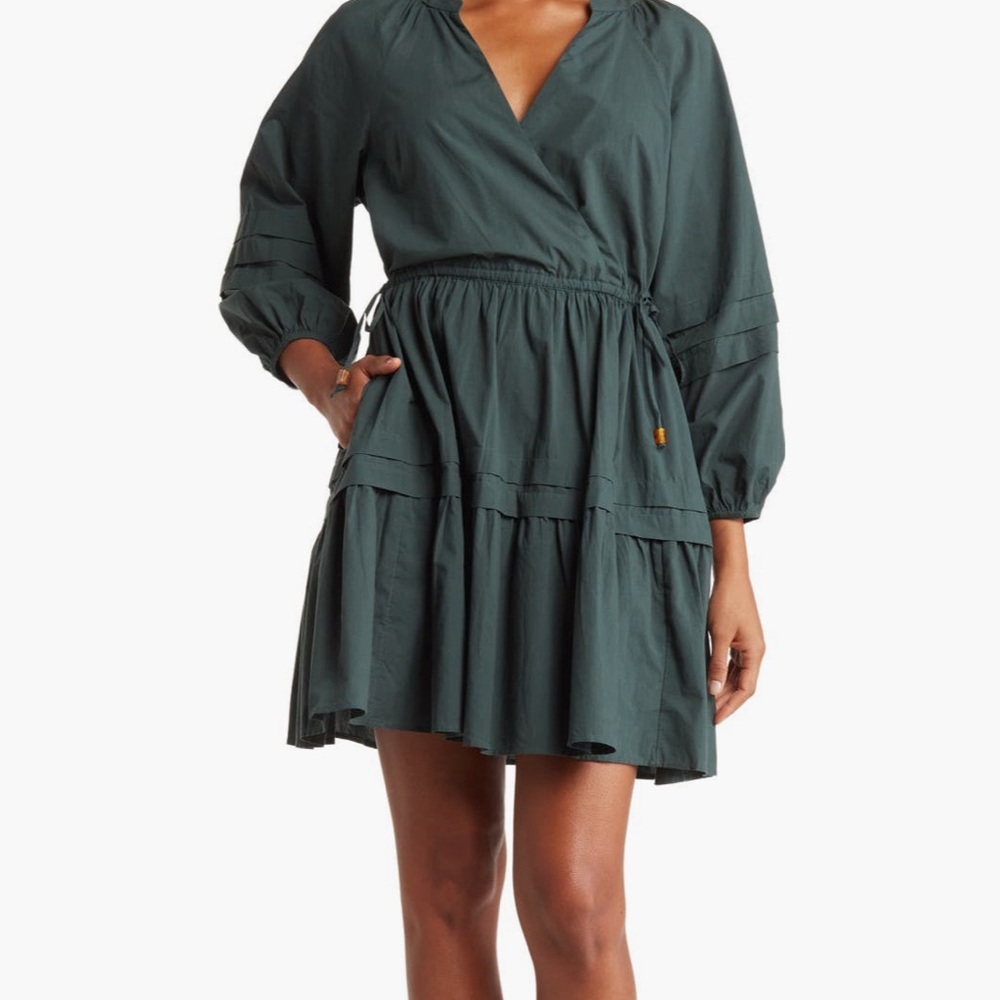 NWT Madewell Dark Green Dress - Picture 2 of 4